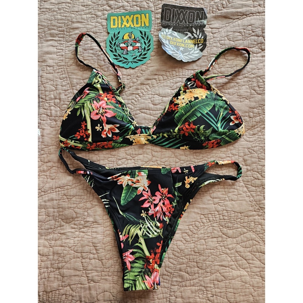 DIXXON Black Tropical Floral Bikini Set